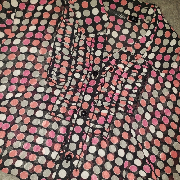 Polka Dot Button Down Shirt Small - Picture 5 of 5